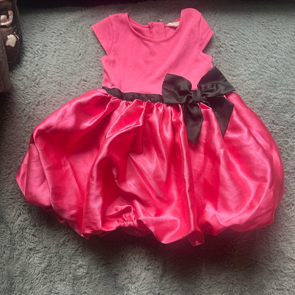 H&M Vibrant Pink dress with Elegant Black Bow